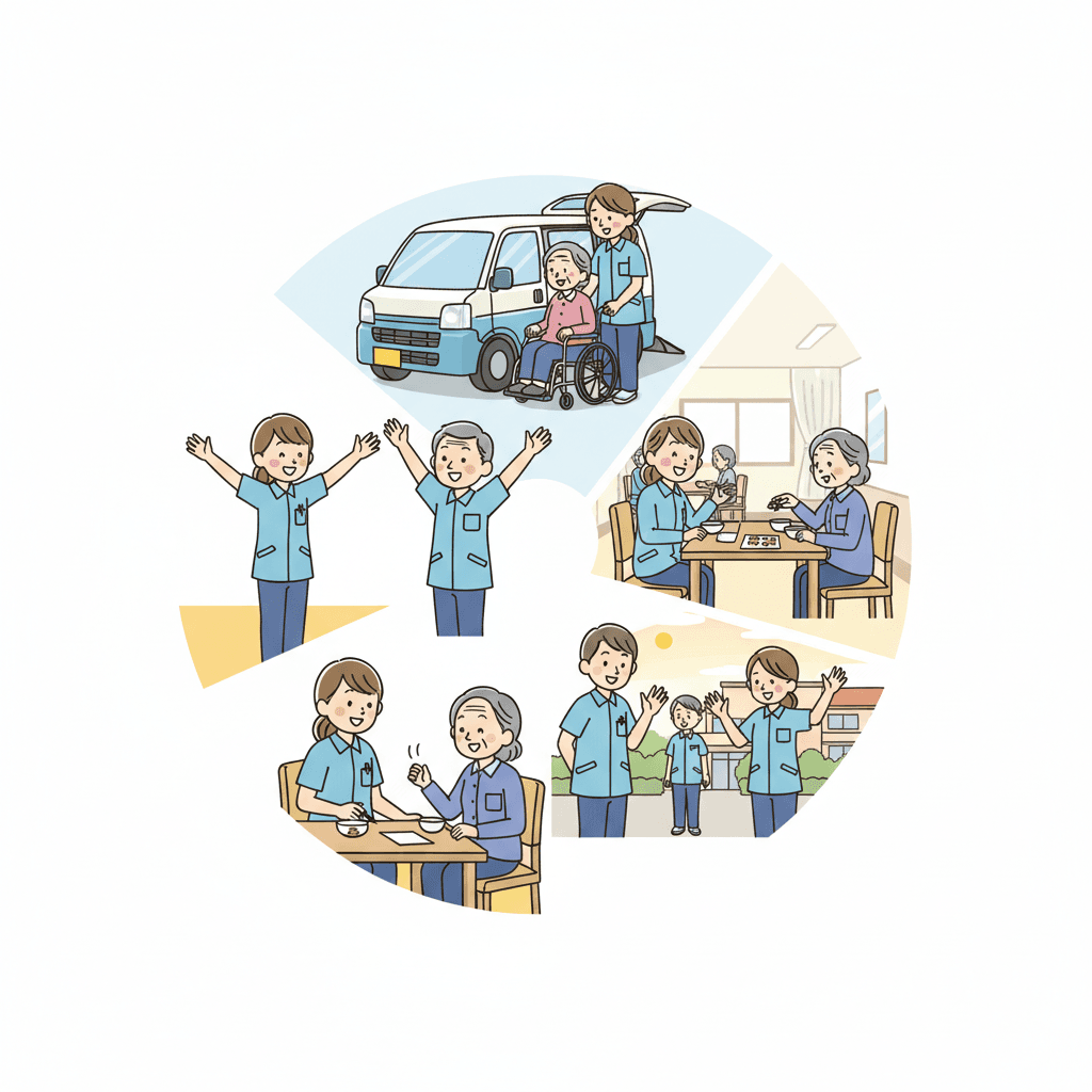 デイサービスの1日の流れ｜タイムスケジュールと業務内容