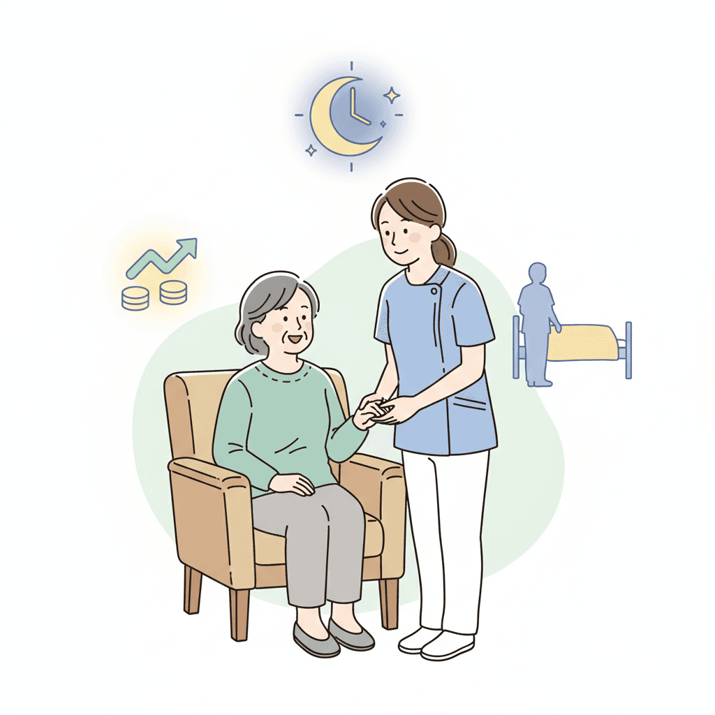 グループホームの夜勤手当はいくら？1人夜勤の実態と相場を解説