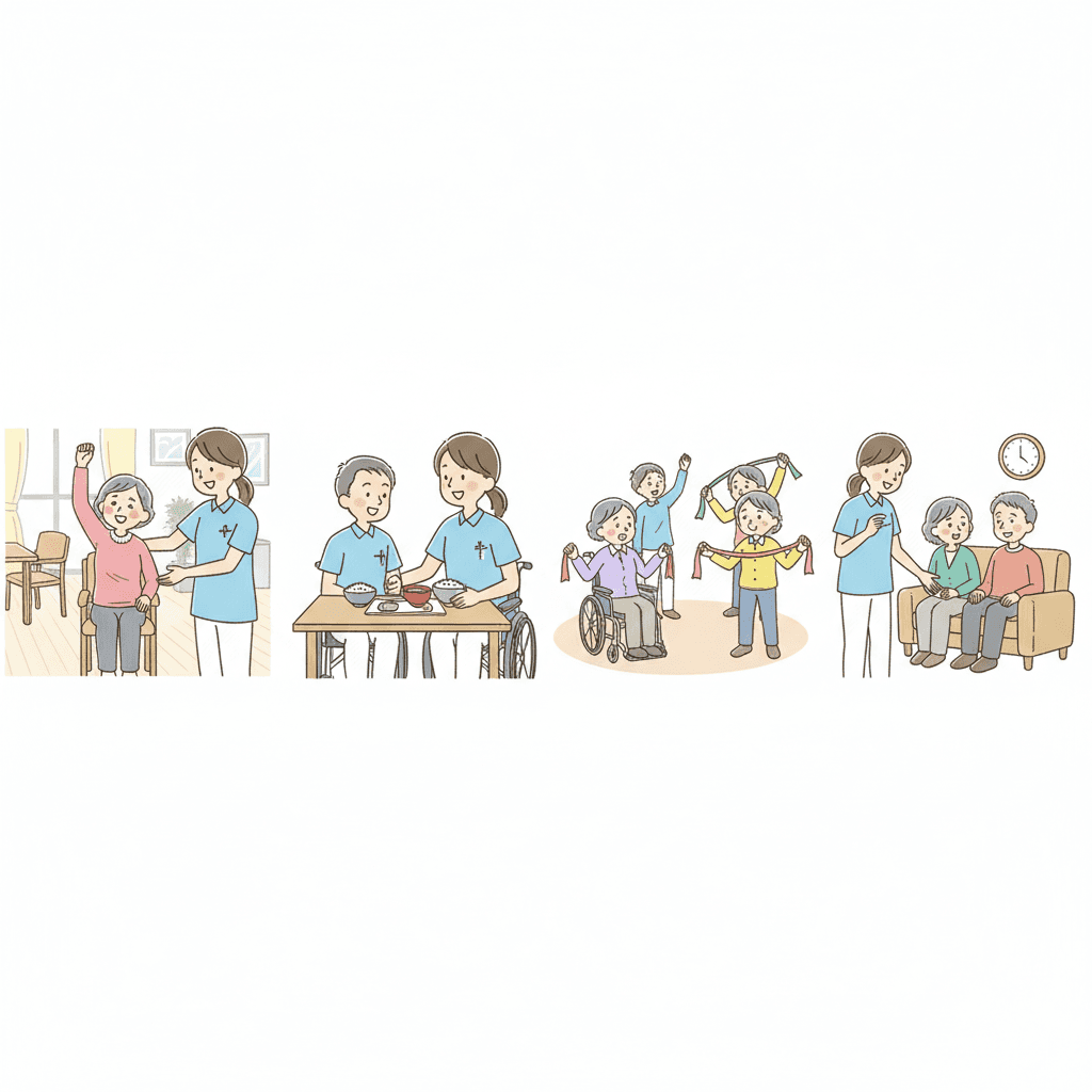 有料老人ホームの1日の流れ|タイムスケジュールと業務内容