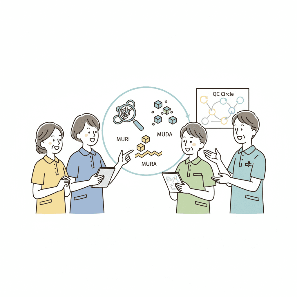 介護現場の業務改善提案の進め方|QCサークルとムリ・ムダ・ムラの見つけ方