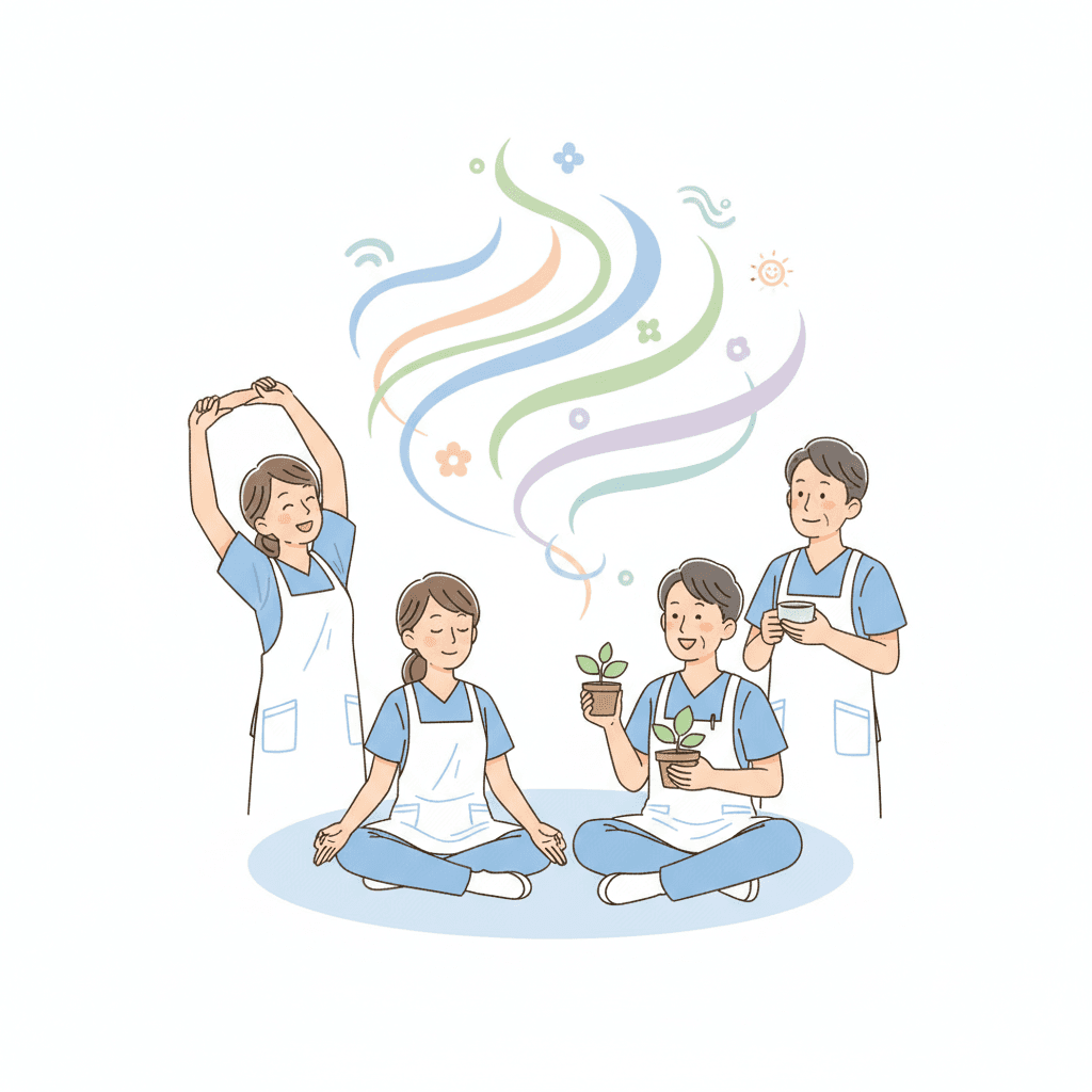 介護職のストレス解消法10選|原因別の対処法とセルフケア実践ガイド【2026年版】