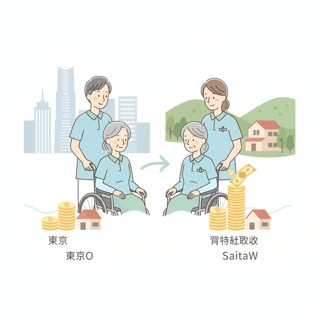 東京から埼玉で介護職に転職|給料・家賃を比較して実質収入アップを狙う