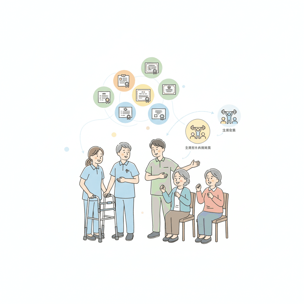 デイサービスで取りたい・活かせる介護資格8選|機能訓練指導員と生活相談員へのルート