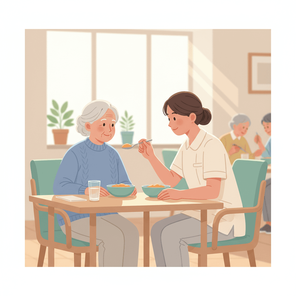 介護の食事介助完全ガイド|手順・誤嚥予防・嚥下機能・体位の基本【2026年版】