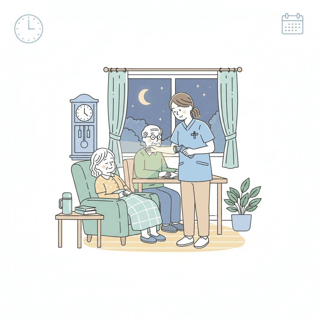 グループホームの夜勤完全ガイド|1人夜勤の実態・スケジュール・疲労対策【2026年版】