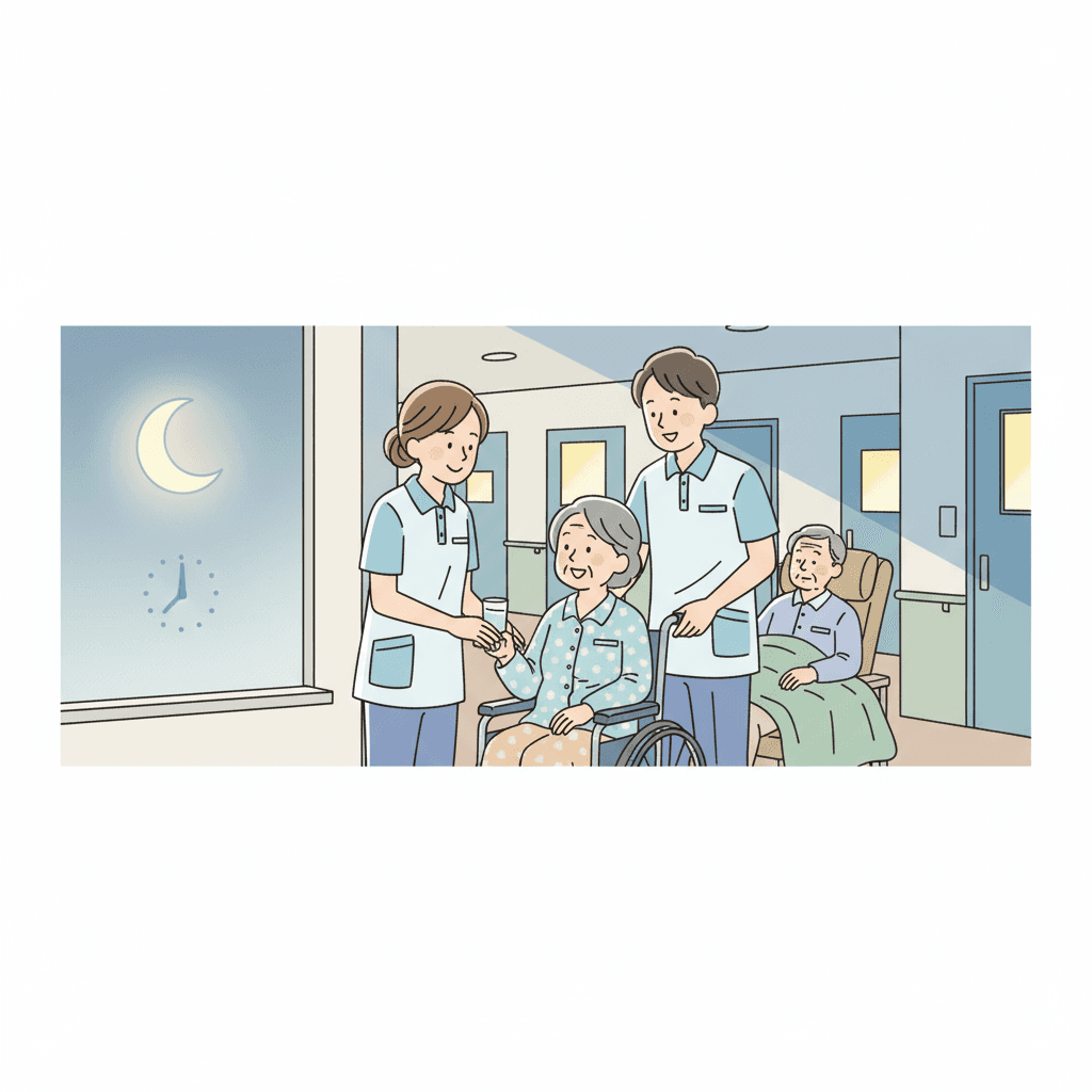 サ高住の夜勤はどう働く?一般型・介護型の体制と夜勤手当・1日の流れ