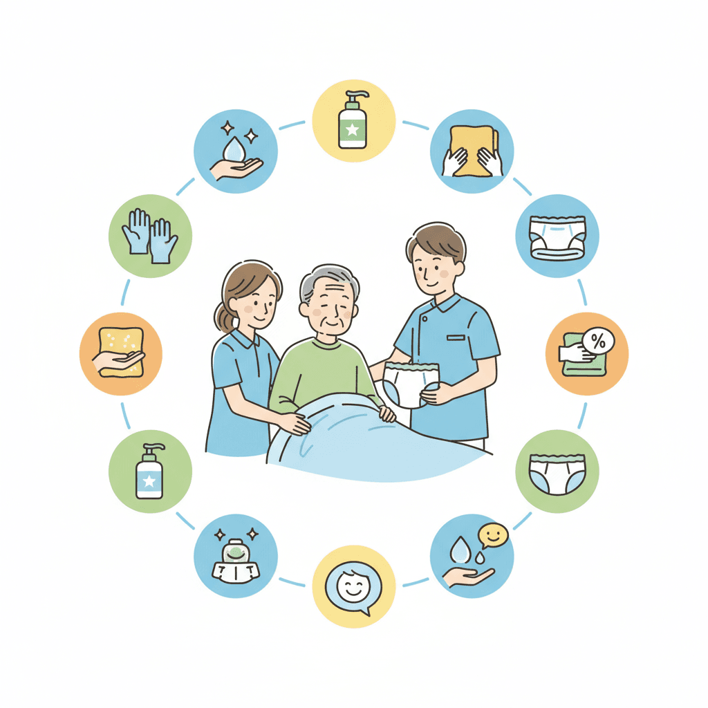 介護のオムツ交換手順|現場で使える12ステップとコツ・尊厳を守る声かけ