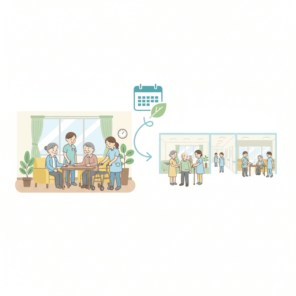 介護施設のユニットケア完全ガイド|従来型との違い・メリット・職員配置基準・働き方の特徴【2026年版】