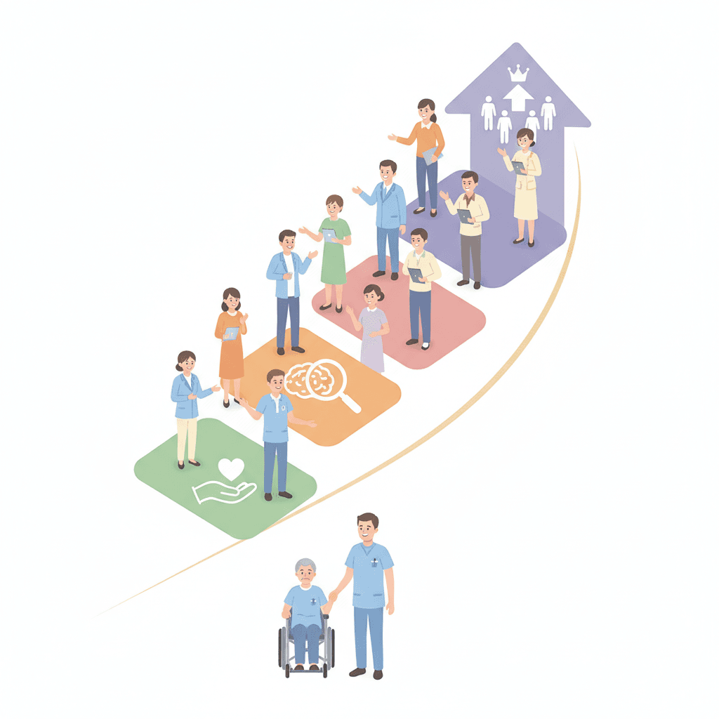 介護福祉士からのキャリアアップ|ケアマネ・管理職への道