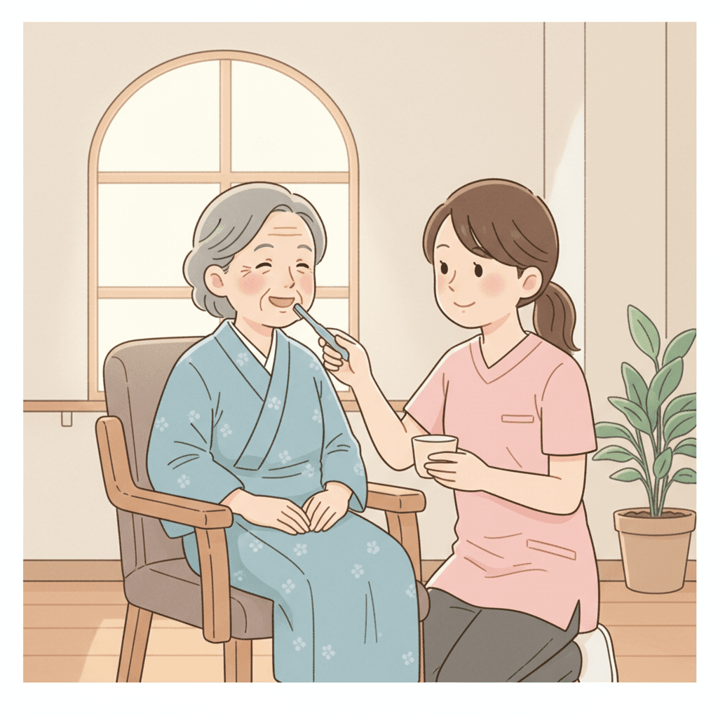 介護現場の口腔ケア|手順・拒否対応・義歯管理・誤嚥性肺炎予防まで