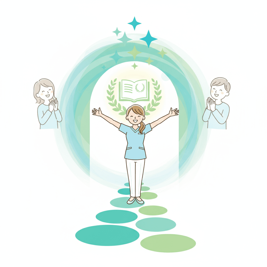 初任者研修の合格率と難易度を表すイラスト