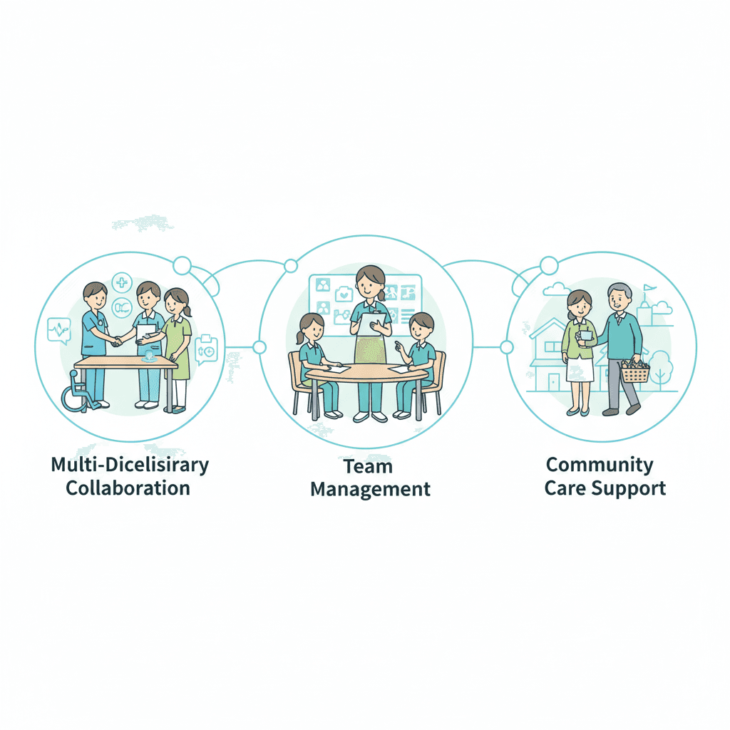 認定介護福祉士の3つの役割を示すイラスト