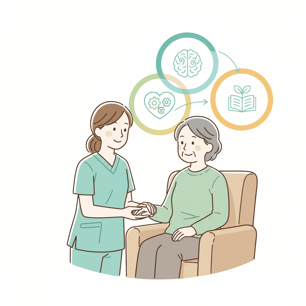認知症介護実践者研修とは何かを表すイラスト