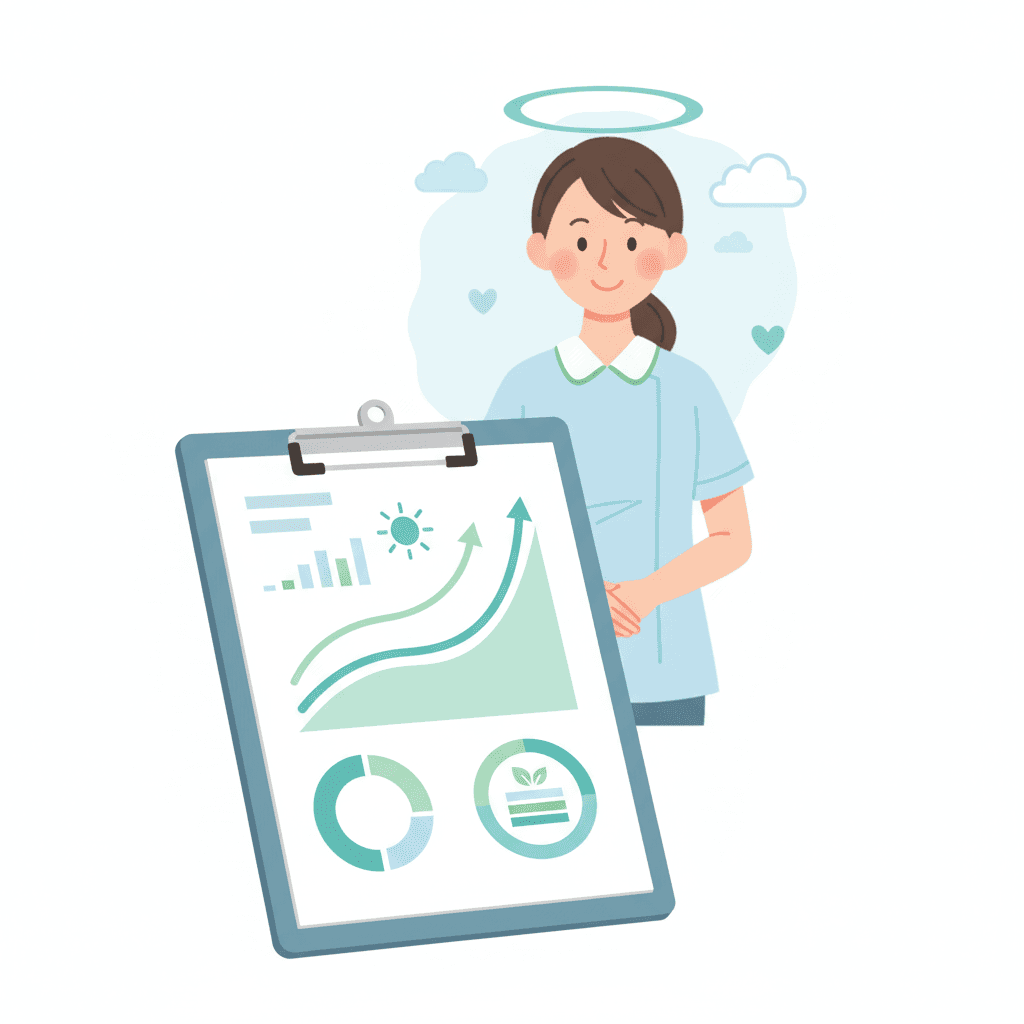 特養の残業時間・休日数のデータイメージ