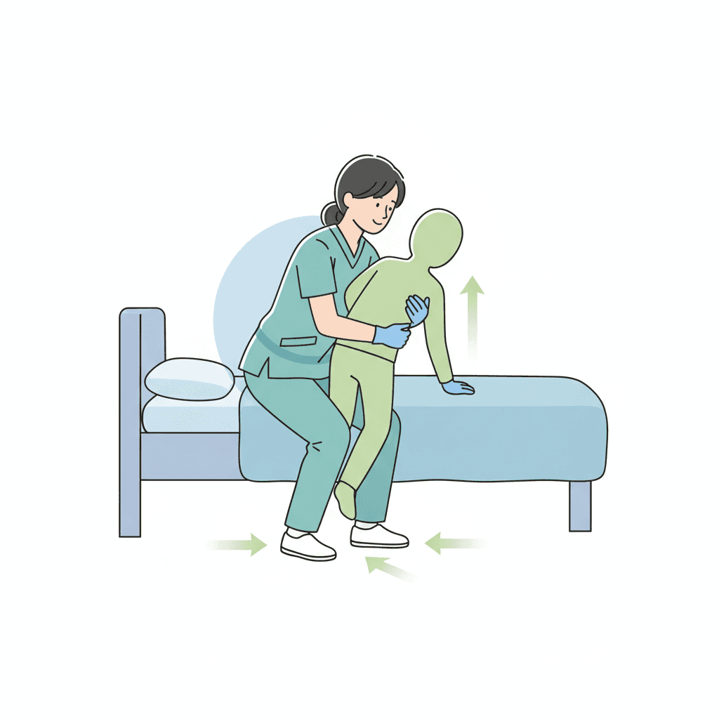 ボディメカニクスの実践テクニックのイラスト