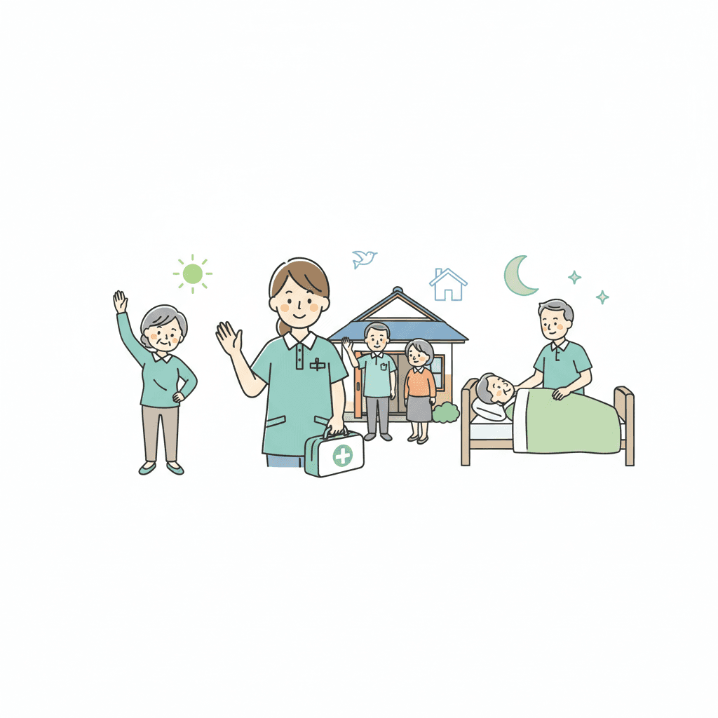 小規模多機能での仕事内容のイラスト