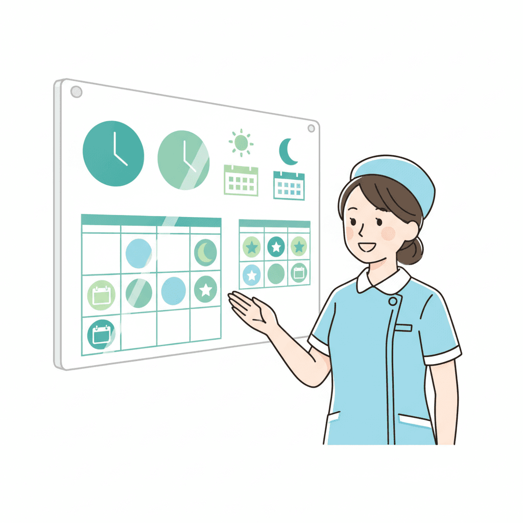 特養のシフト勤務形態のイメージイラスト