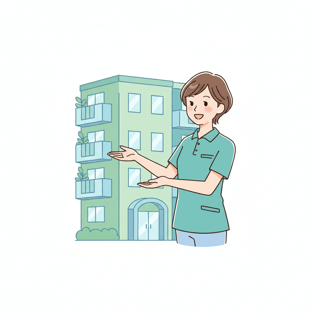 住宅手当を受ける介護職のイラスト