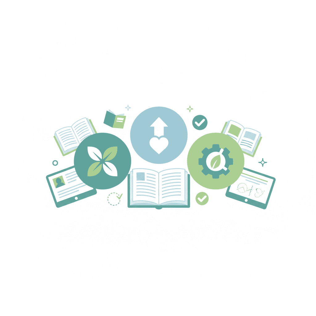 介護事務の資格を示す証明書やテキストのイラスト