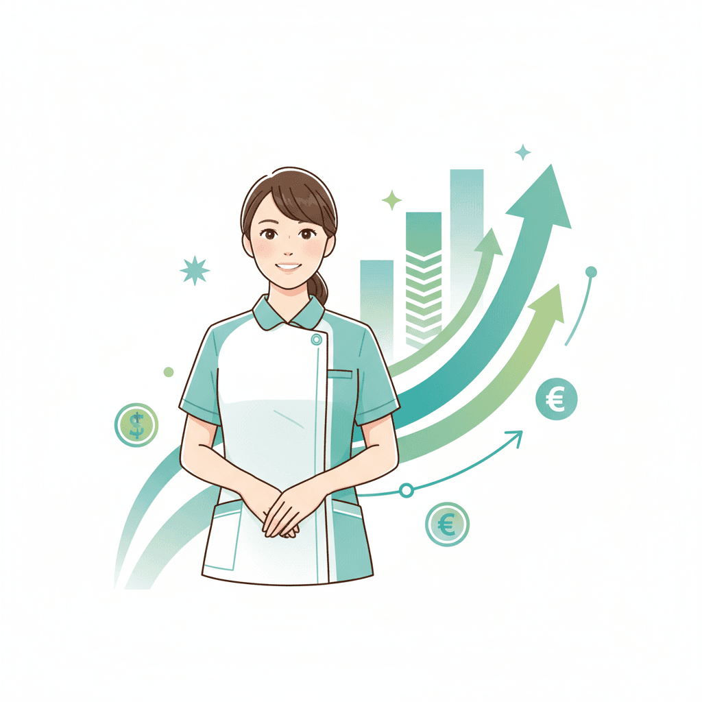 介護職正社員のボーナス・賞与のイメージイラスト