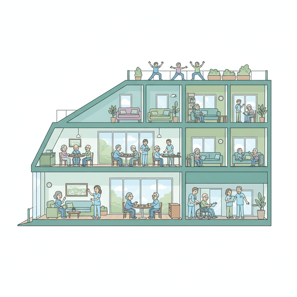 サービス付き高齢者向け住宅(サ高住)とはのイラスト