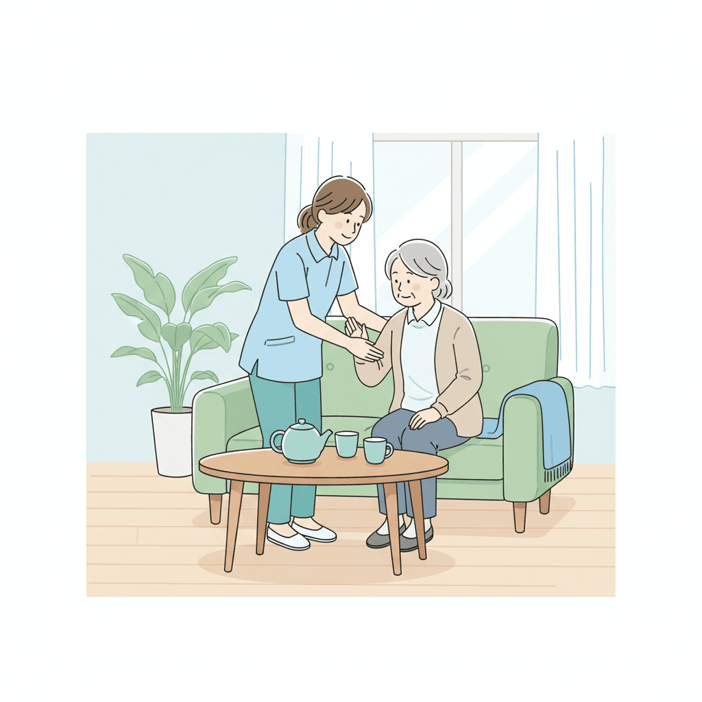 サ高住での仕事内容のイラスト