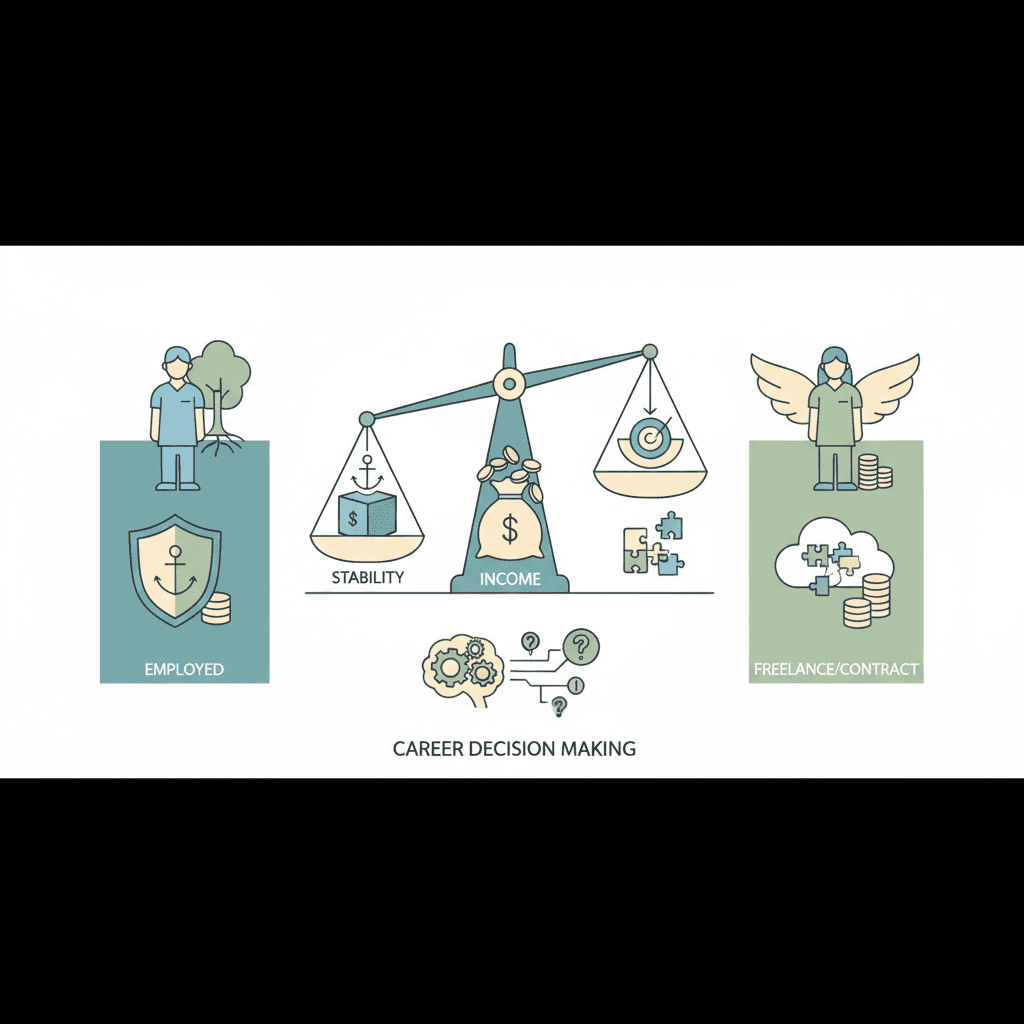 雇用形態を一覧で比較するイラスト