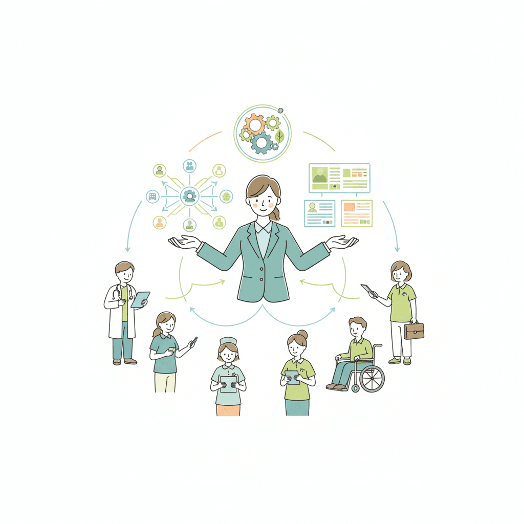 ケアマネジャーとは何かを表すイラスト