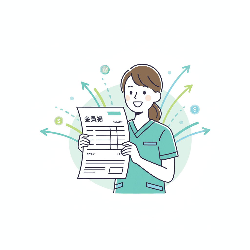 正社員の処遇改善加算の支給額イメージのイラスト