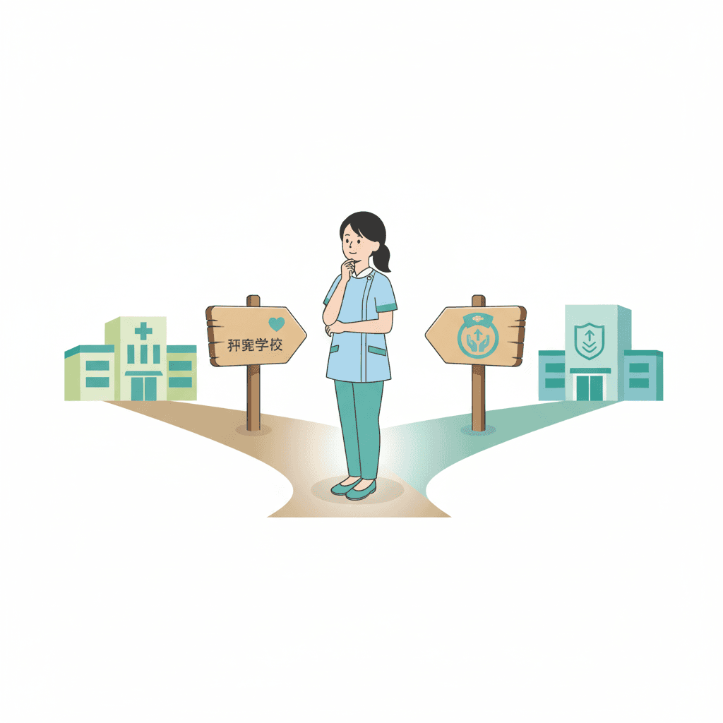 介護福祉士を目指すキャリア選択のイメージイラスト