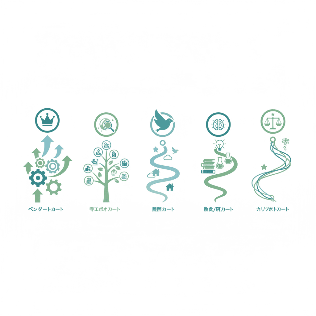 年収500万円を達成する5つのルートのイラスト