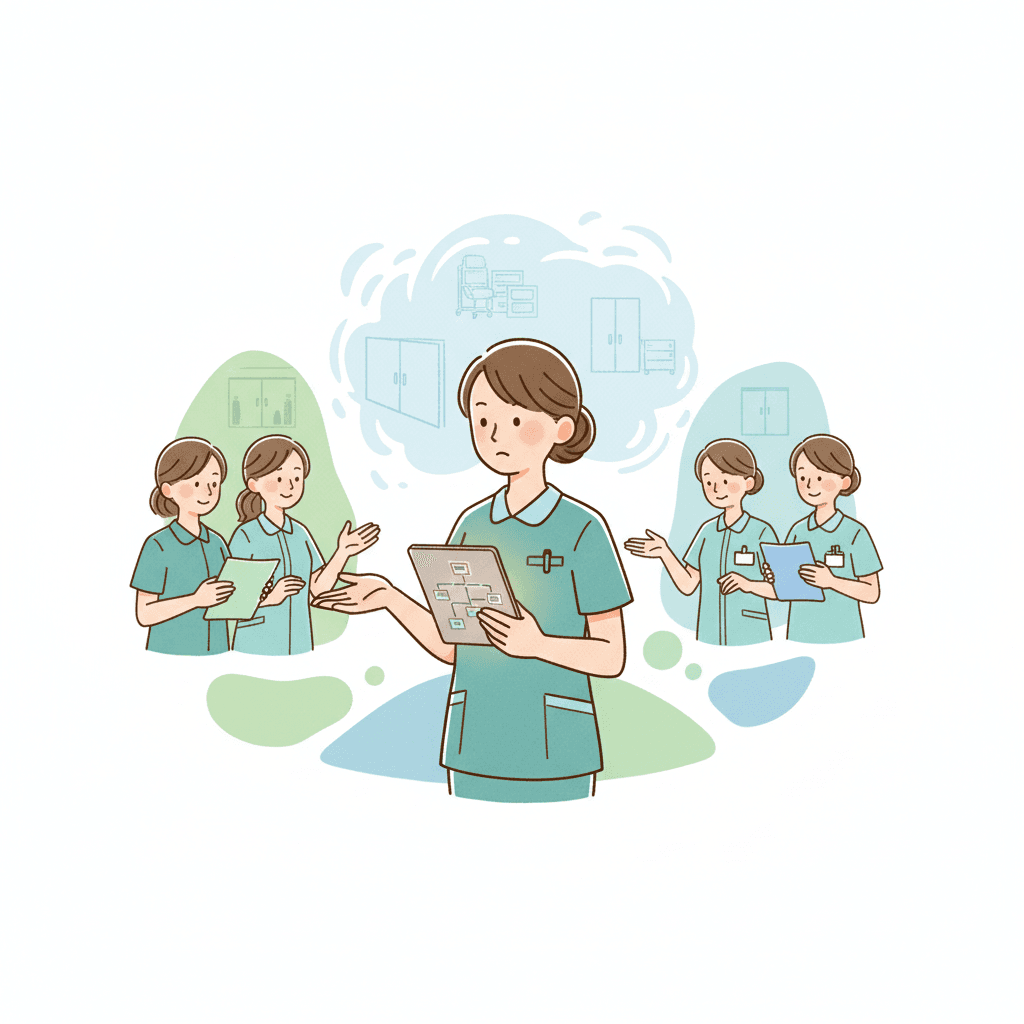 派遣介護士がきついと感じる場面のイラスト