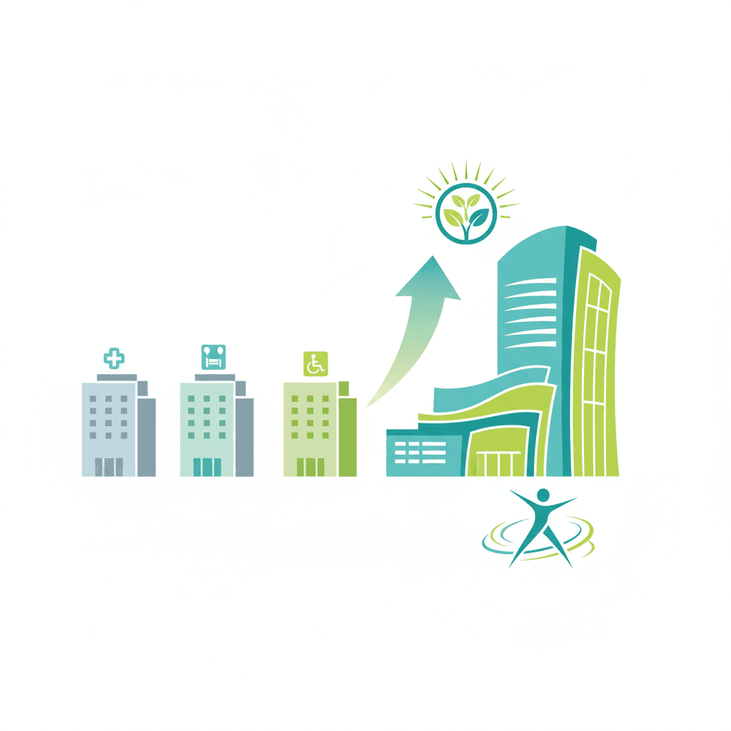 老健と他施設を比較するイラスト