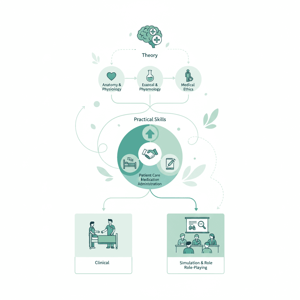 初任者研修カリキュラムの概要イラスト