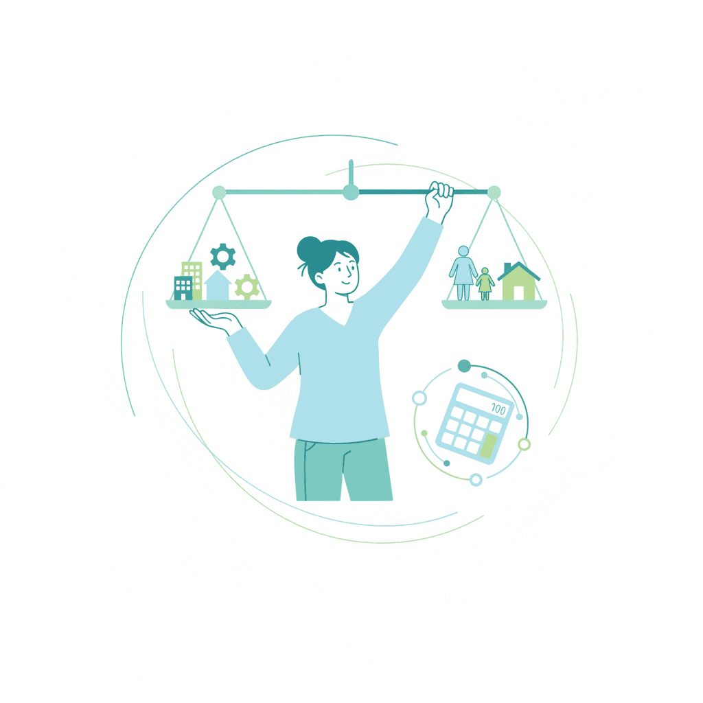 扶養範囲内で働くパート介護職員のイラスト