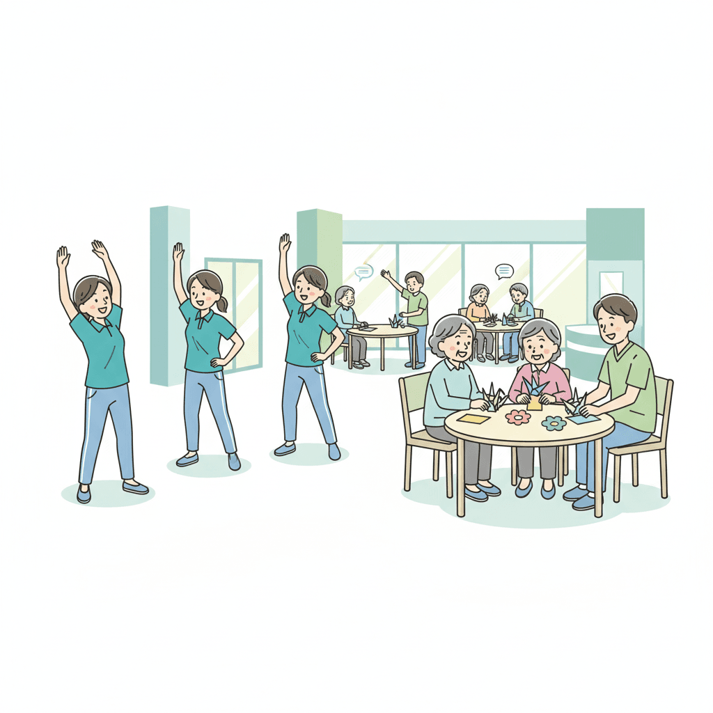 デイサービス(通所介護)とはのイラスト