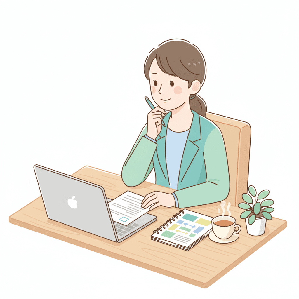 志望動機を4ステップで作成するイメージイラスト