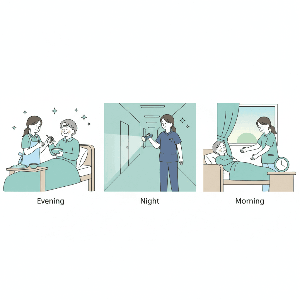 夜勤専従の1日の流れイラスト