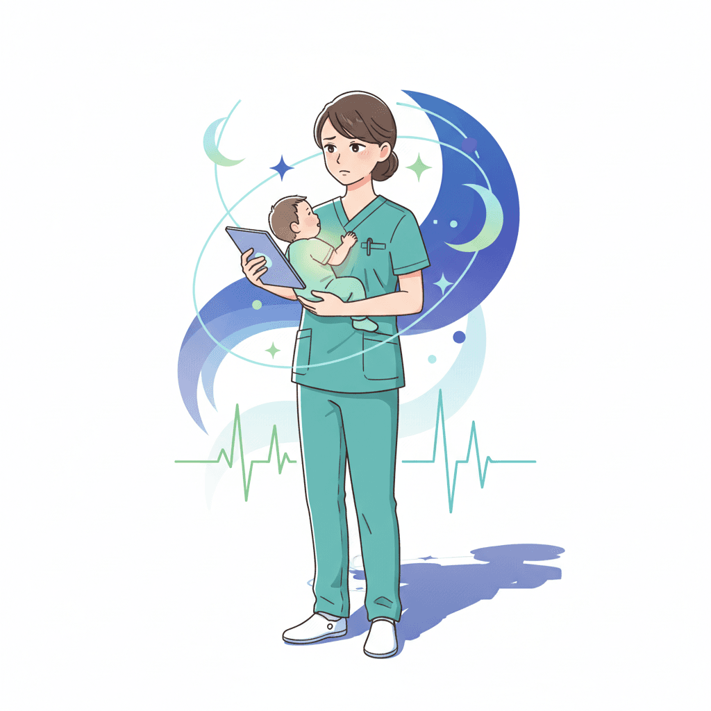 介護職の夜勤がきつい理由を表すイラスト