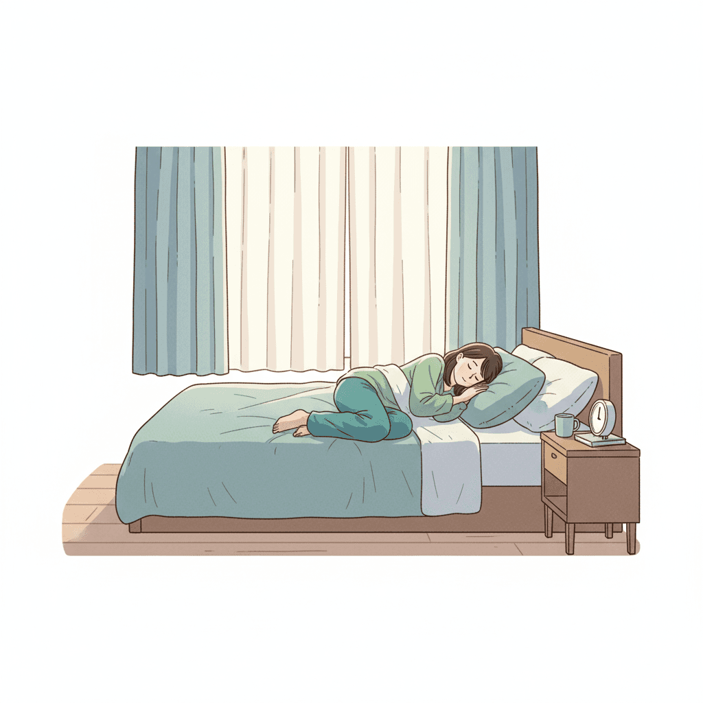 夜勤明けの過ごし方のイラスト