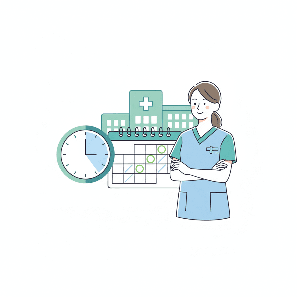 老健の残業時間と休日数のデータイメージ