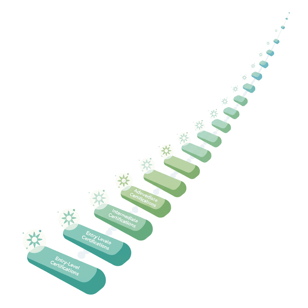 介護資格の全体像とキャリアパスのイラスト