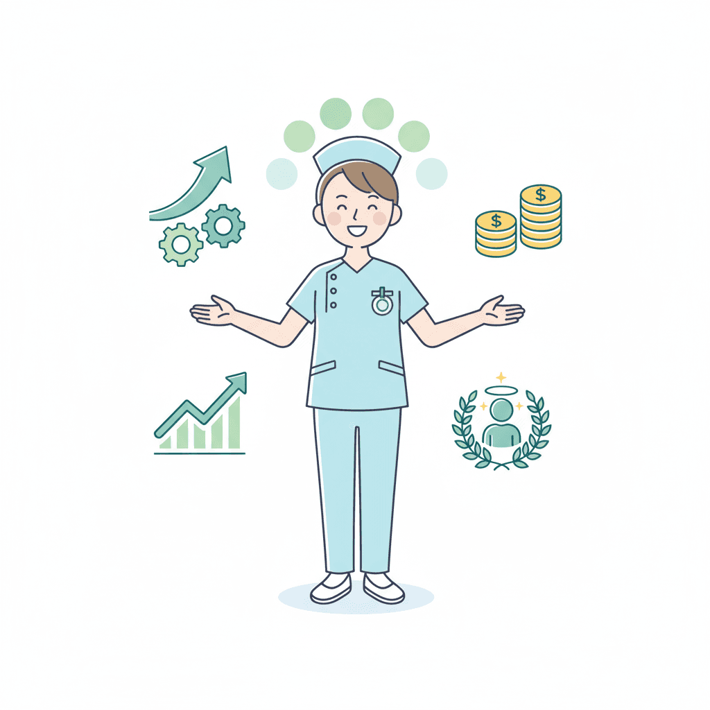 介護資格を取得するメリットのイラスト