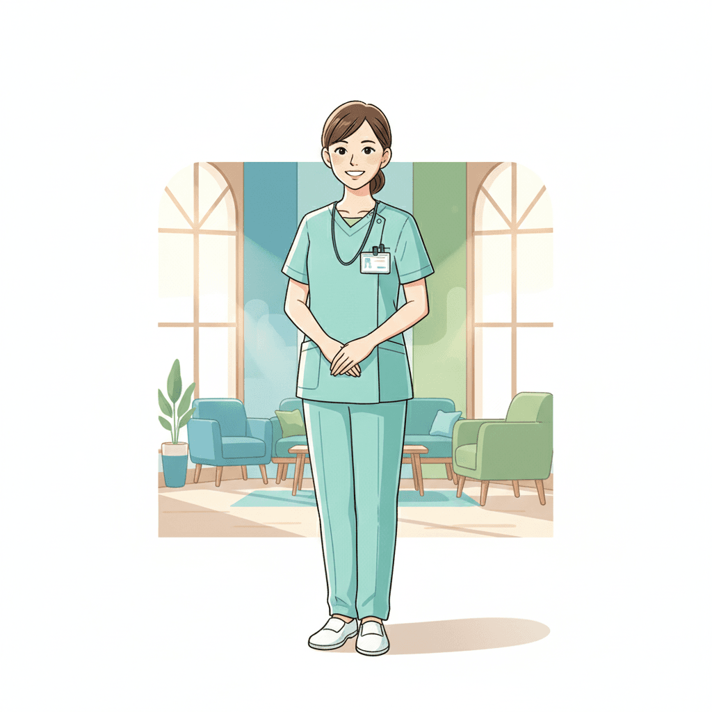 日勤のみで働く介護職員のイメージイラスト