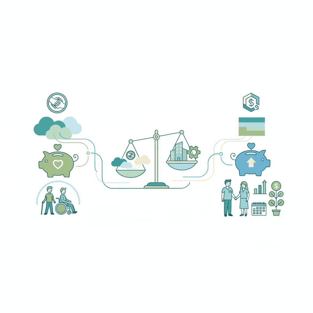 介護職の退職金制度の種類のイラスト