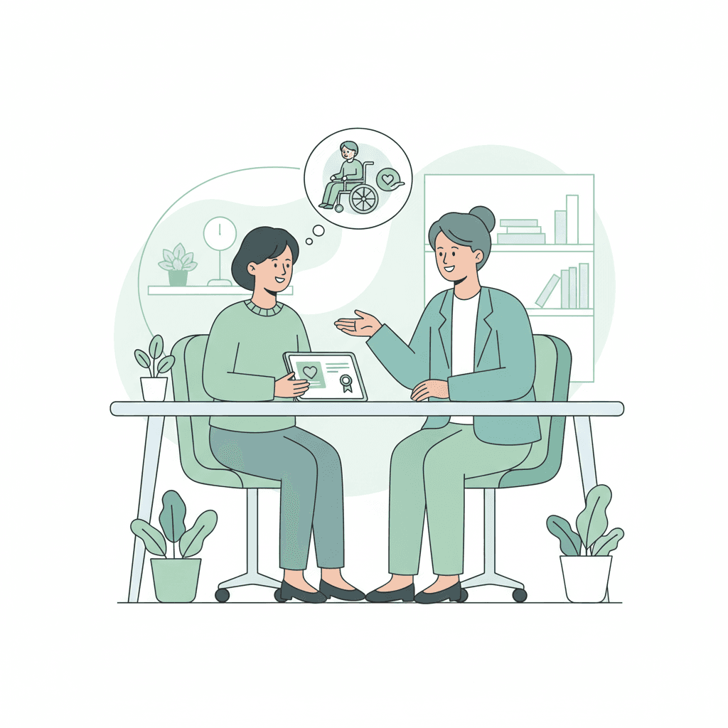 ハローワークの職業訓練を表すイラスト