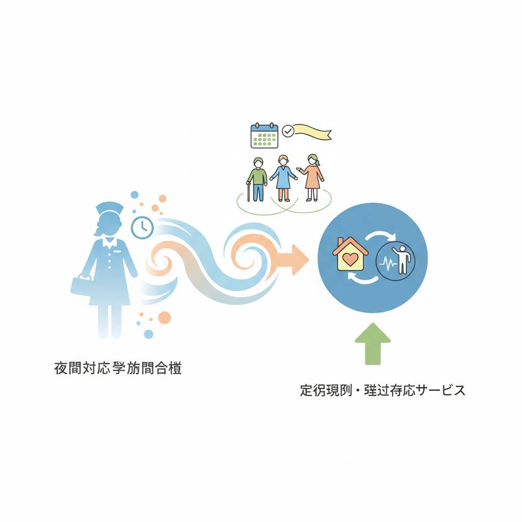 夜間対応型訪問介護の廃止が閣議決定|定期巡回・随時対応サービスへ統合・現場への影響【2026年4月】