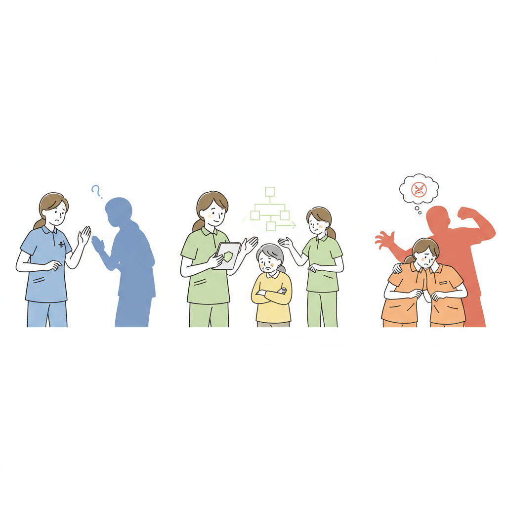 介護現場のカスタマーハラスメント対応｜厚労省マニュアルに沿った3類型とフレーズ別対応