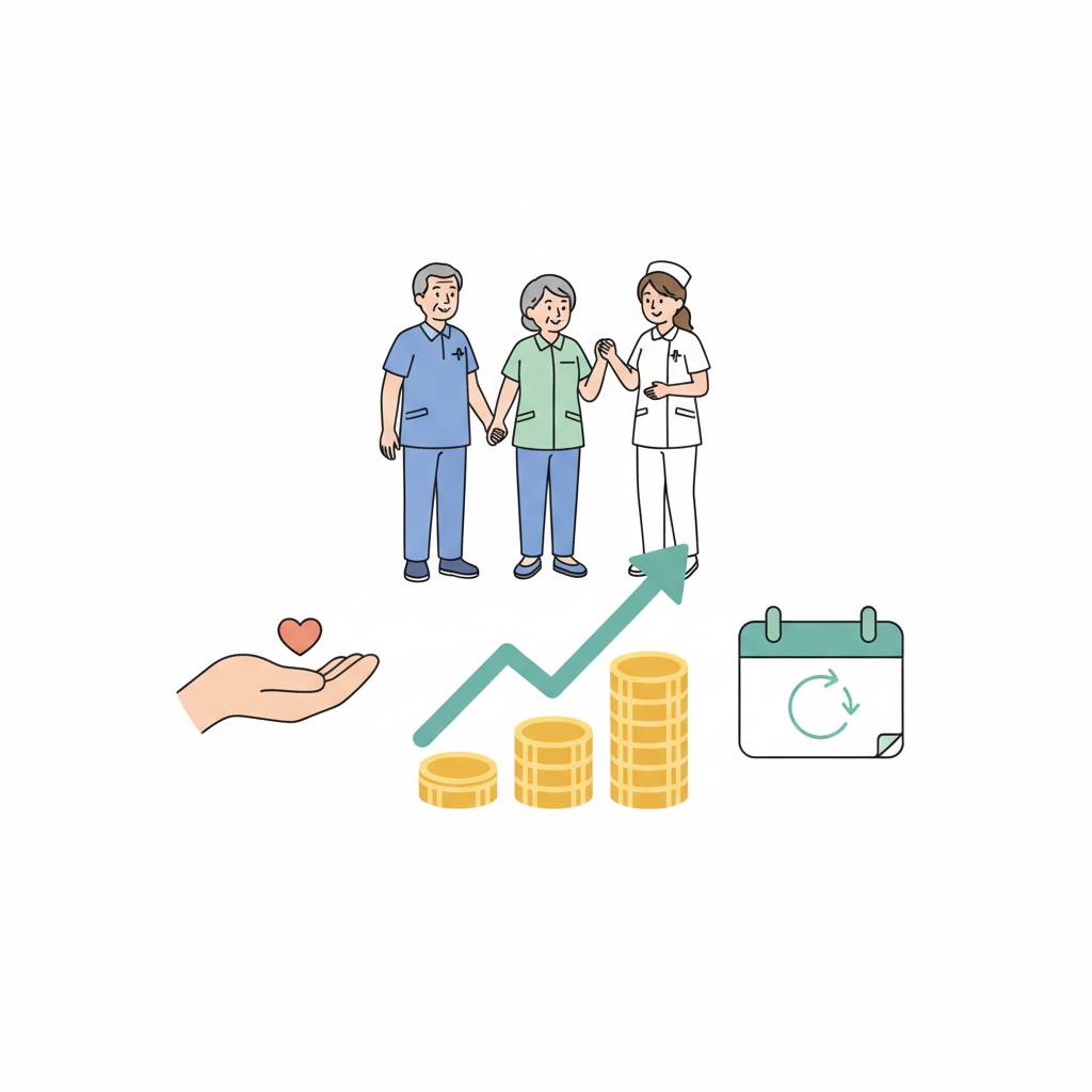 介護報酬改定2026年6月｜介護職員の基本給はいくら上がる？最大月19,000円賃上げの全貌【職種別・施設別シミュレーション】