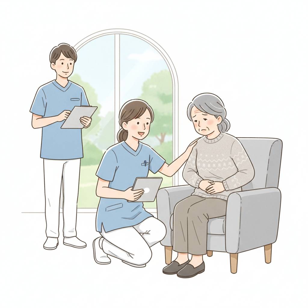 施設で利用者が腹痛を訴えたときの対応|介護職の観察・危険な腹痛の見極め・報告